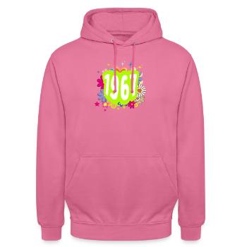 Jahr 1967 Jubiläum Floral Groovy - Unisex Hoodie - Pink - Vorne - Alina (178cm) & Michal (187cm)