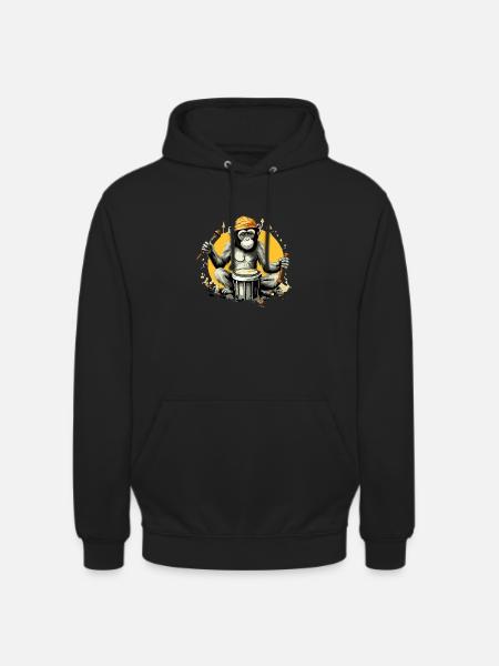 Ziko the monkey musician - Unisex Hoodie - black
