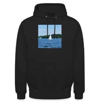 Boot - Unisex Hoodie - Schwarz - Vorne - Alina (178cm) & Michal (187cm)
