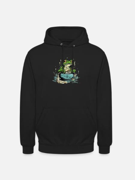 Miki the greedy frog - Unisex Hoodie - black