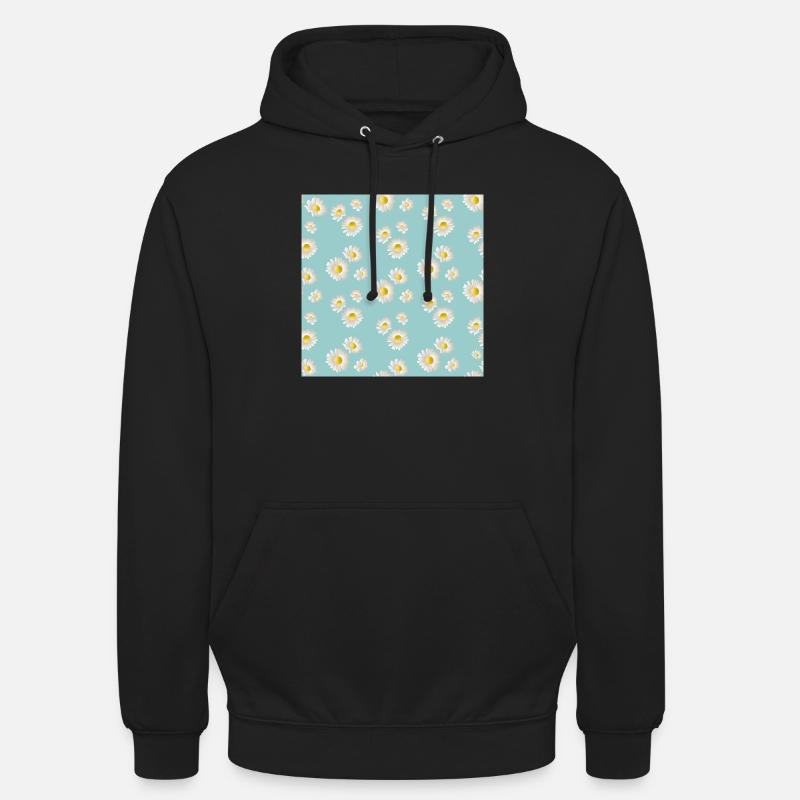 Fleur de marguerite Gänseblümchen - Sweat-shirt à capuche unisexe - noir