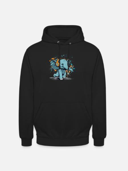 Mikoi the dancing elephant - Unisex Hoodie - black