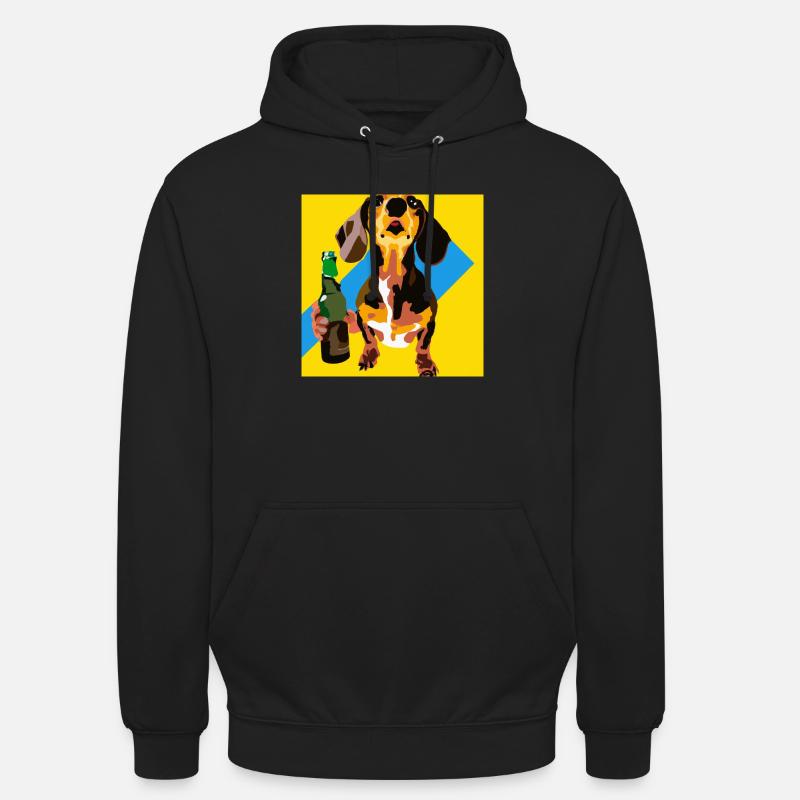 Teckel à bière - Sweat-shirt à capuche unisexe - noir