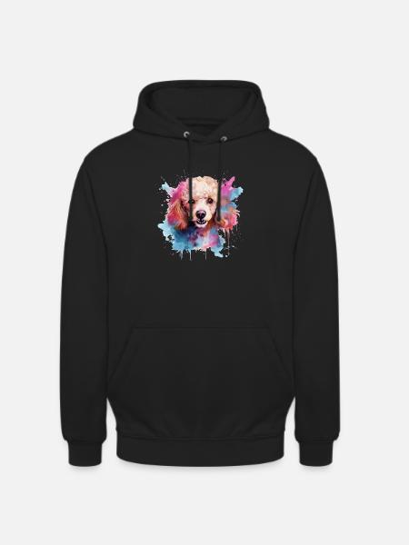 chien caniche - Sweat-shirt à capuche unisexe - noir