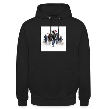 US Army gaming art - Unisex Hoodie - Schwarz - Vorne - Alina (178cm) & Michal (187cm)