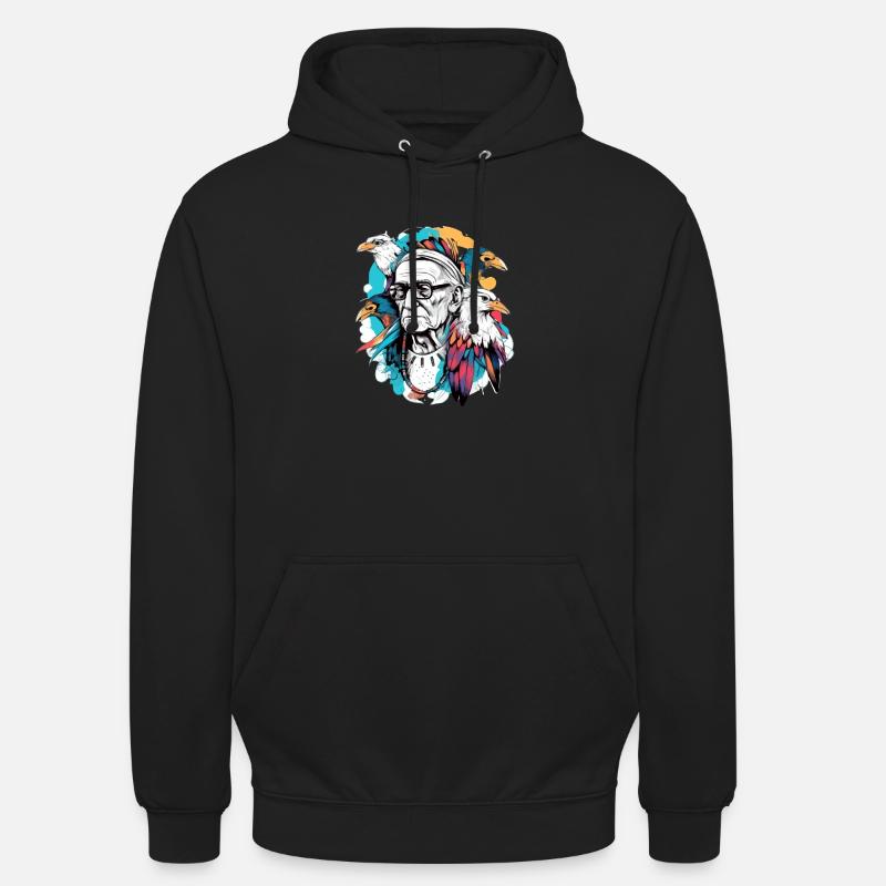 Papy siou aigle - Sweat-shirt à capuche unisexe - noir