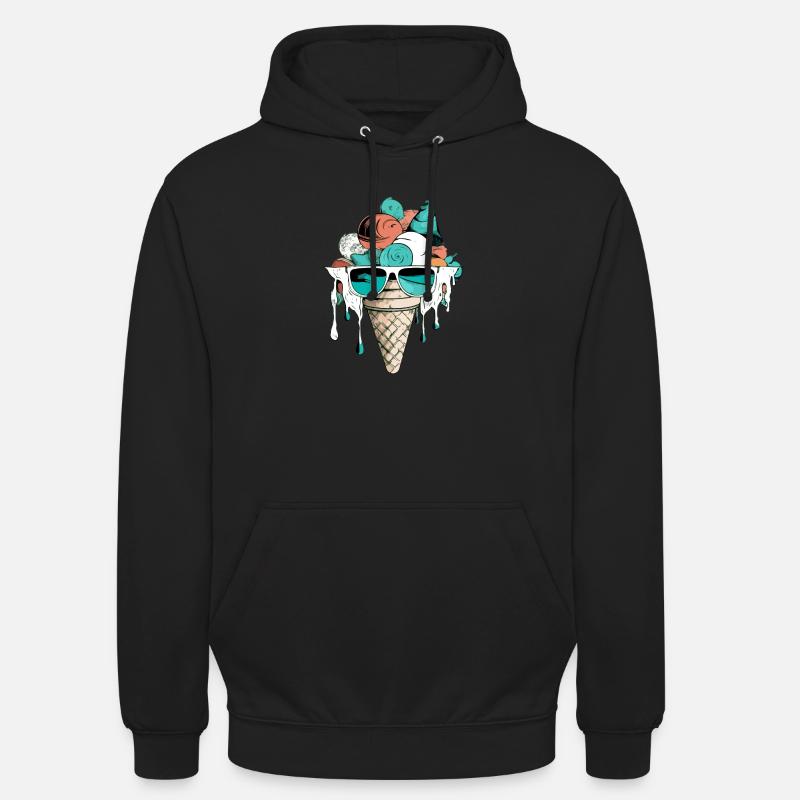Erdbeer-Minz-Vanille-Eis - Unisex Hoodie - Schwarz