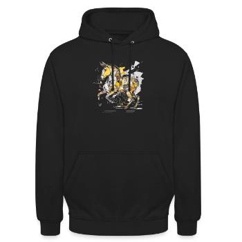 Zako das Pferd - Unisex Hoodie - Schwarz - Vorne - Alina (178cm) & Michal (187cm)