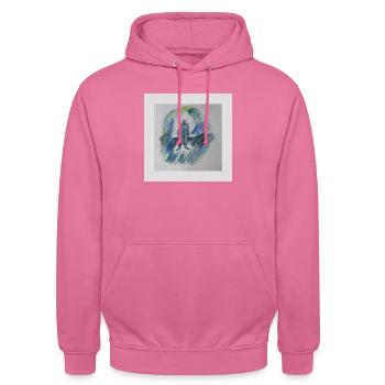 mensch allein - Unisex Hoodie - Pink - Vorne - Alina (178cm) & Michal (187cm)