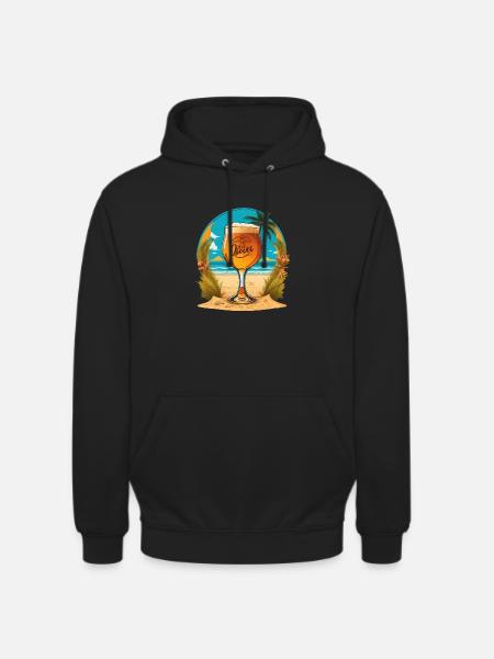 Beach Beer Glass - Unisex Hoodie - black