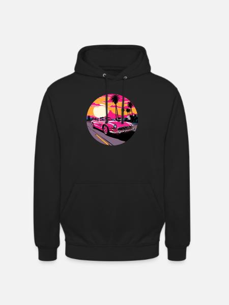 Cabrio in Pink - Unisex Hoodie - Schwarz