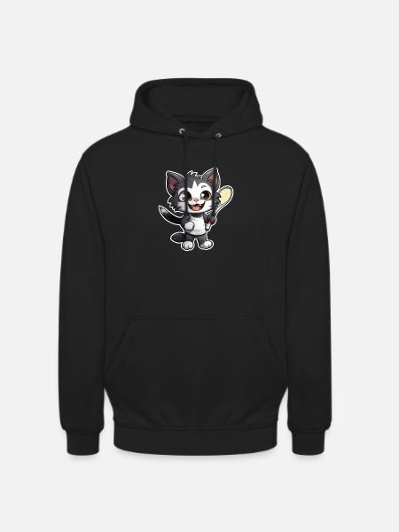 Cat playing tennis - Unisex Hoodie - black