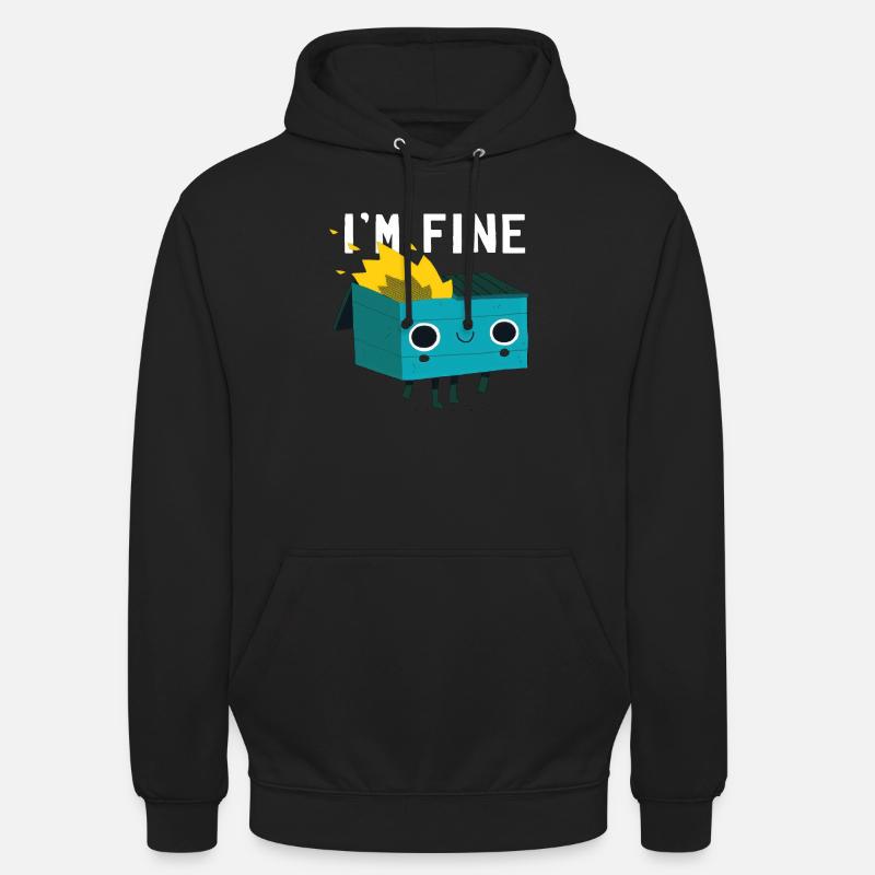 Je vais bien - Sweat-shirt à capuche unisexe - noir