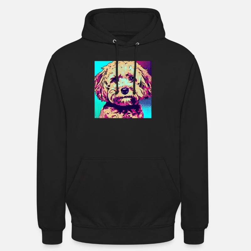 Pudel Kreuz Pop Art - Unisex Hoodie - Schwarz