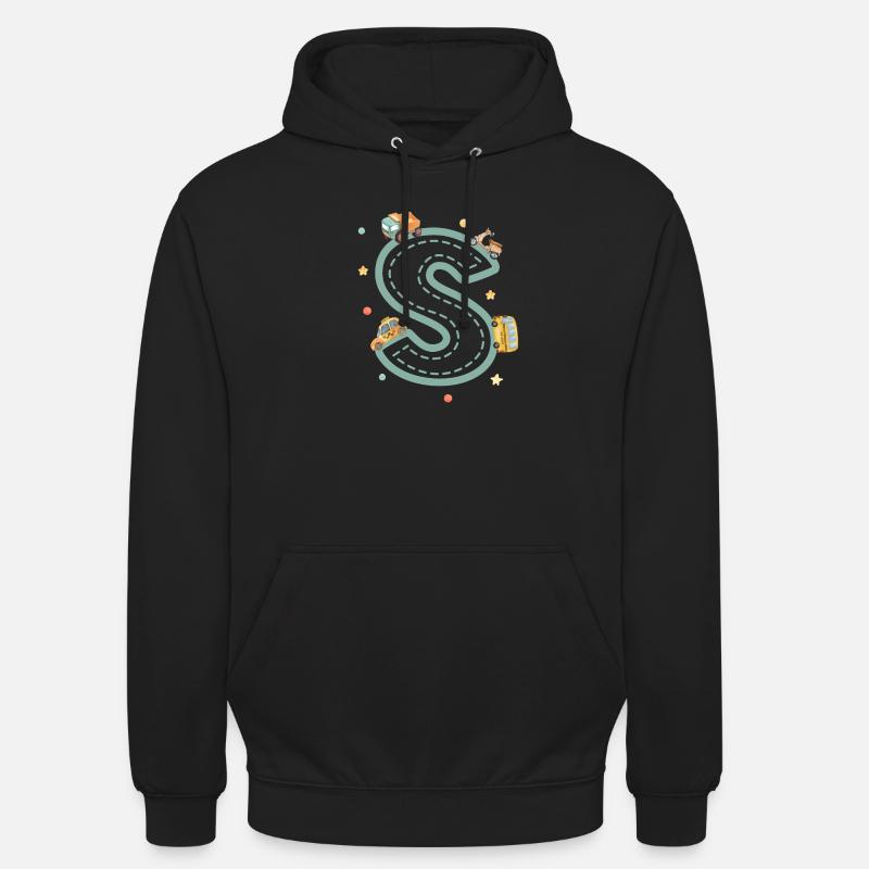 Fahrzeugbriefe - personalisiertes Kindergeschenk - Unisex Hoodie - Schwarz