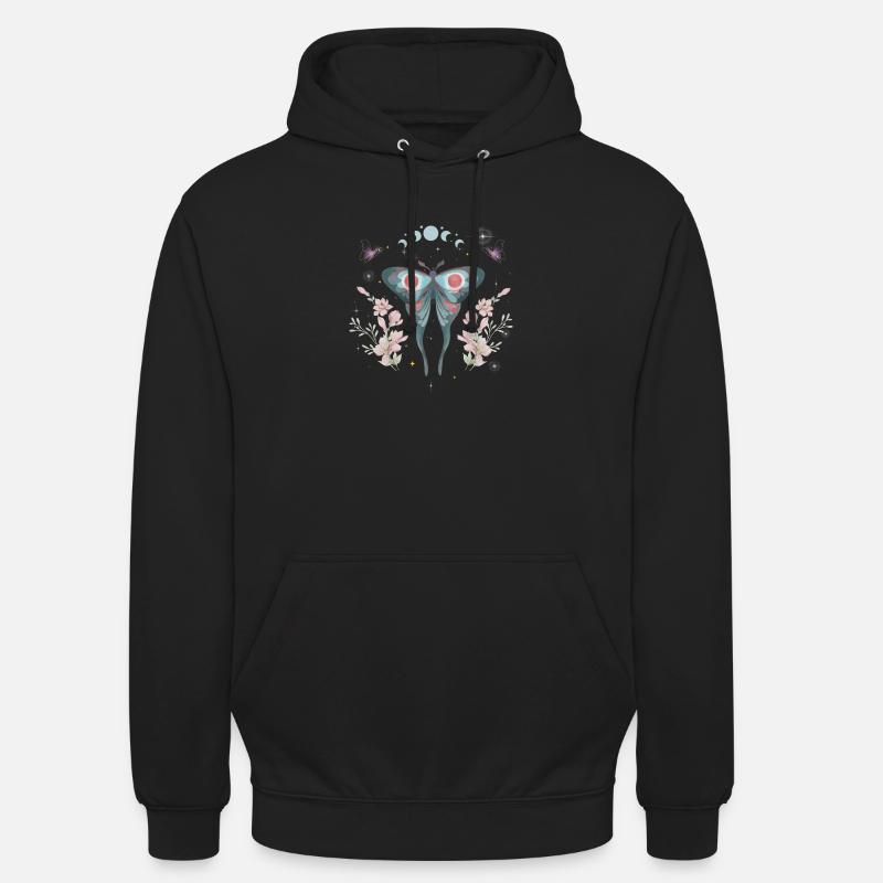 Papillon magique lune - Sweat-shirt à capuche unisexe - noir