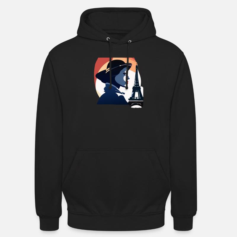 Tour Eiffel - Sweat-shirt à capuche unisexe - noir