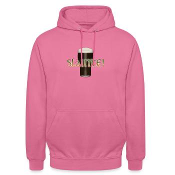 Sláinte! IrishPub Irland Stout Bier Pint - Unisex Hoodie - Pink - Vorne - Alina (178cm) & Michal (187cm)