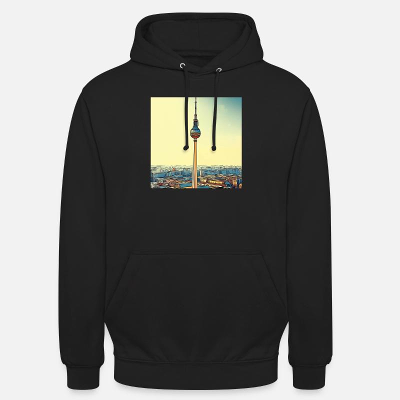 Tour de télévision de Berlin - Sweat-shirt à capuche unisexe - noir