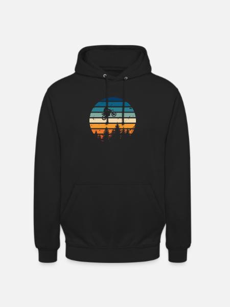 Retro Motorrad - Unisex Hoodie - Schwarz