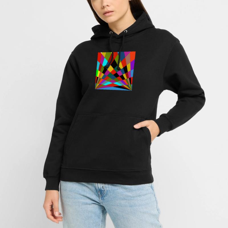 Multicoloured radiating design. Unisex Hoodie