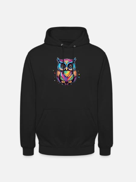 Bunte Eule - Unisex Hoodie - Schwarz