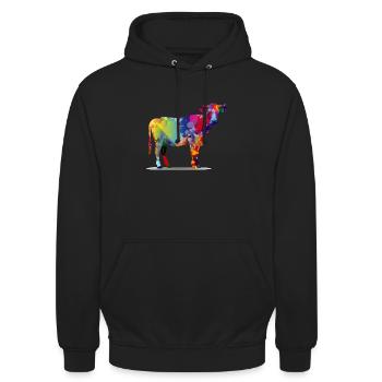 Auch bekannt als die bunte Kuh - Unisex Hoodie - Schwarz - Vorne - Alina (178cm) & Michal (187cm)