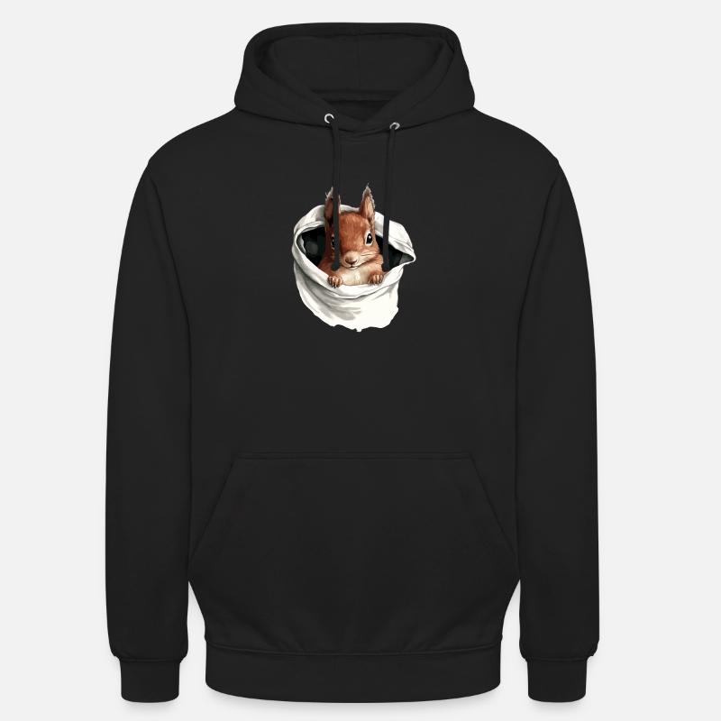 Zoozi l'écureuil - Sweat-shirt à capuche unisexe - noir