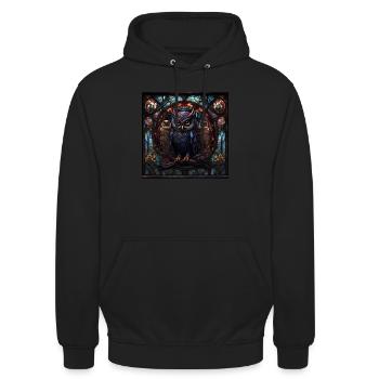 Eulen Eulenkust - Unisex Hoodie - Schwarz - Vorne - Alina (178cm) & Michal (187cm)