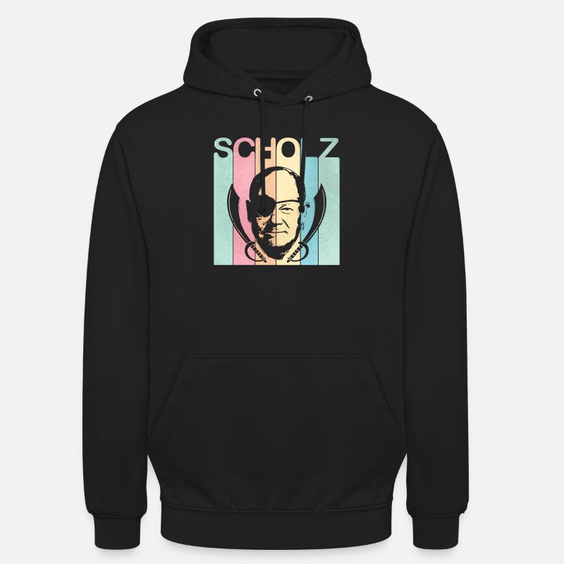 Retro Scholz witzelt Fluch der Karibik - Unisex Hoodie - Schwarz