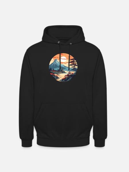 over the Japanese Mountains - Unisex Hoodie - black