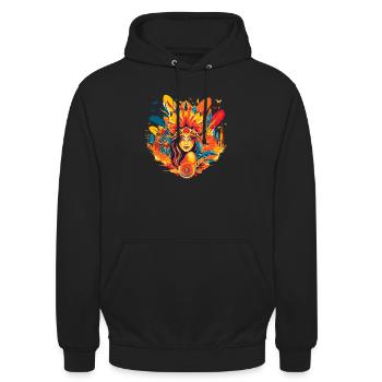 Le carnaval de Rio de Janeiro est une pure joie de vivre - Sweat-shirt à capuche unisexe - noir - Devant - Alina (178cm) & Michal (187cm)