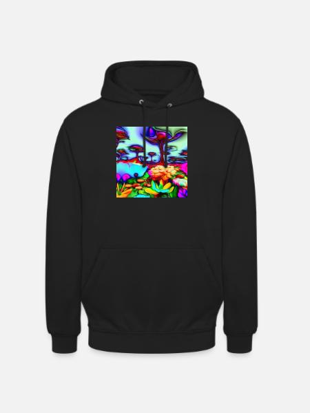 A psychedelic Garden - Unisex Hoodie - Schwarz
