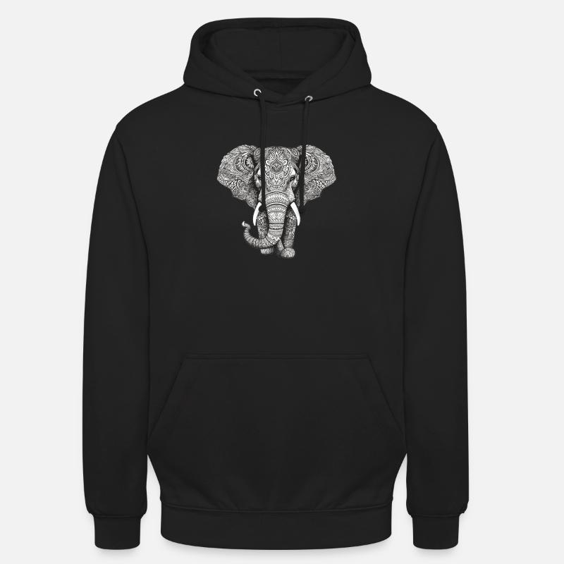 Mandala Elefant - Unisex Hoodie - Schwarz