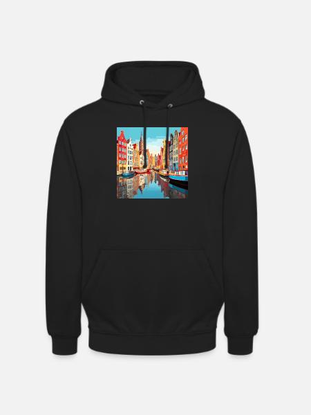 Damrak Canal - Unisex Hoodie - black