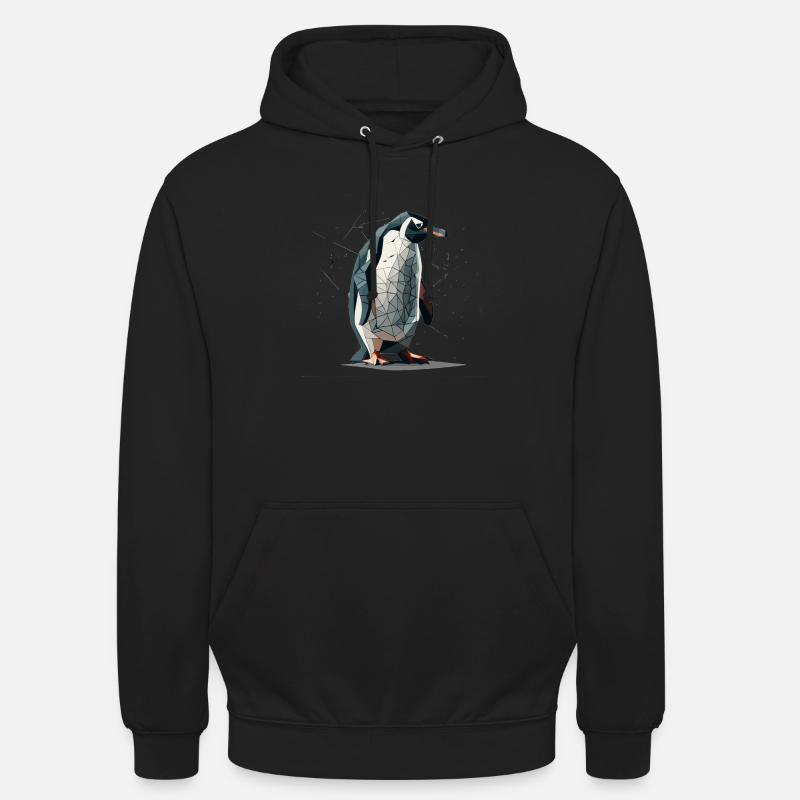 Pingouin - Sweat-shirt à capuche unisexe - noir
