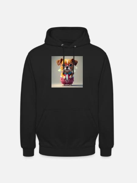 Hunderote Brille - Unisex Hoodie - Schwarz