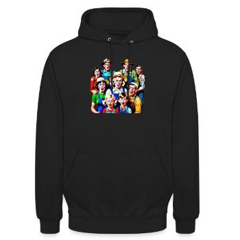 Family of stressed people from the countryside - Unisex Hoodie - black - Front - Alina (178cm) & Michal (187cm)