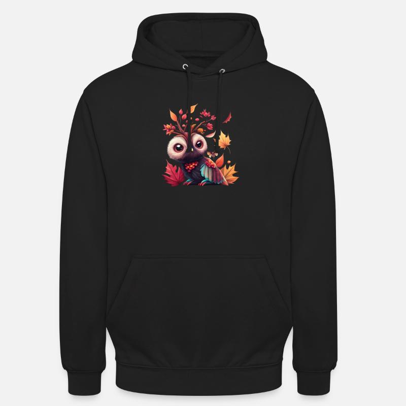 Petit-duc gardien d’automne - Sweat-shirt à capuche unisexe - noir