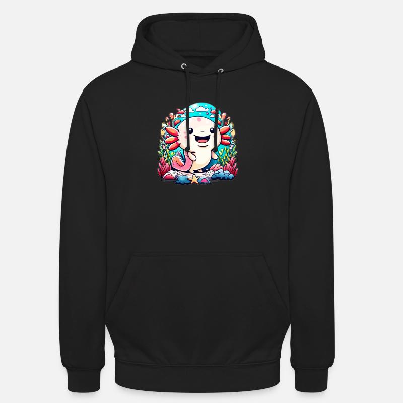 Axolotl Chibi - Sweat-shirt à capuche unisexe - noir