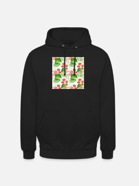 Flamingo garden T Shirt - Unisex Hoodie - black