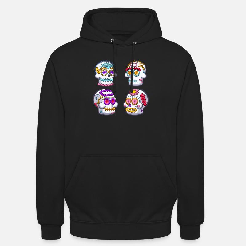 Crânes en sucre - Sweat-shirt à capuche unisexe - noir