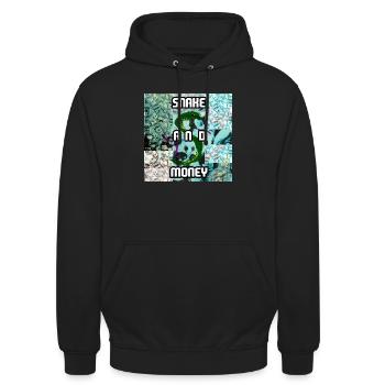 Schlange und Geld - Unisex Hoodie - Schwarz - Vorne - Alina (178cm) & Michal (187cm)