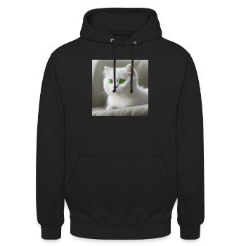 Katzengrüne Augen - Unisex Hoodie - Schwarz - Vorne - Alina (178cm) & Michal (187cm)