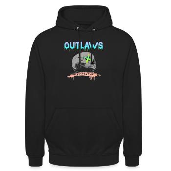 Gesetzlose, Totenkopf, Skalle, Autobahngangs, Biker Club - Unisex Hoodie - Schwarz - Vorne - Alina (178cm) & Michal (187cm)