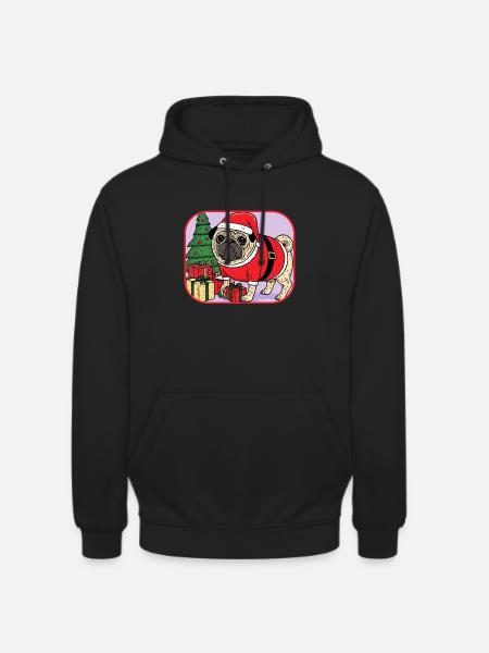 Mops-Weihnachten - Unisex Hoodie - Schwarz
