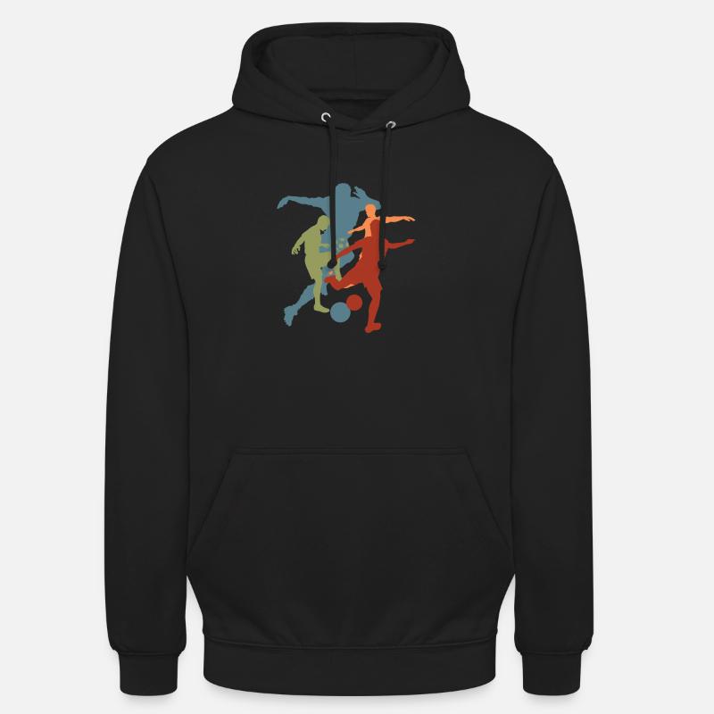 Giocatori di calcio retrò vintage - Felpa con cappuccio unisex - nero