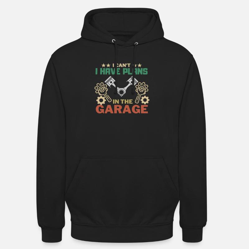 Non posso, ho dei piani in garage - Felpa con cappuccio unisex - nero