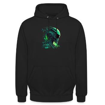 Alien Space - Unisex Hoodie - black - Front - Alina (178cm) & Michal (187cm)