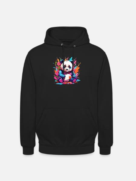 Bunter Panda - Unisex Hoodie - Schwarz